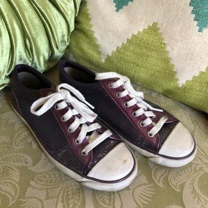 Purple Sequin Coach Sneakers, size: 7
